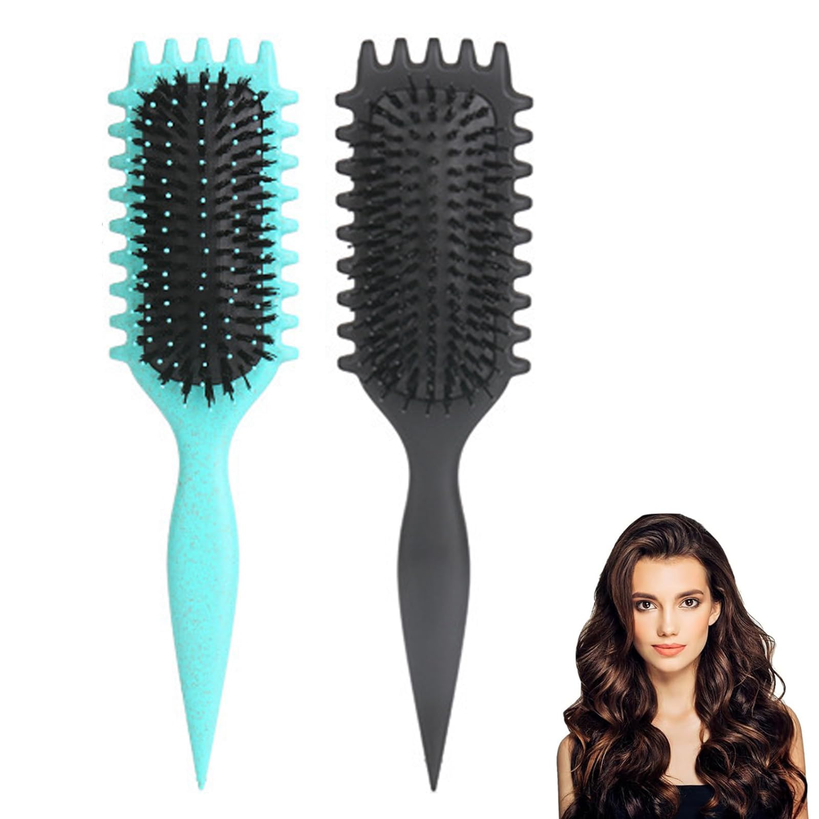 Amazon | Syntelusa カーリーヘアブラシ カールコーム 2個セット