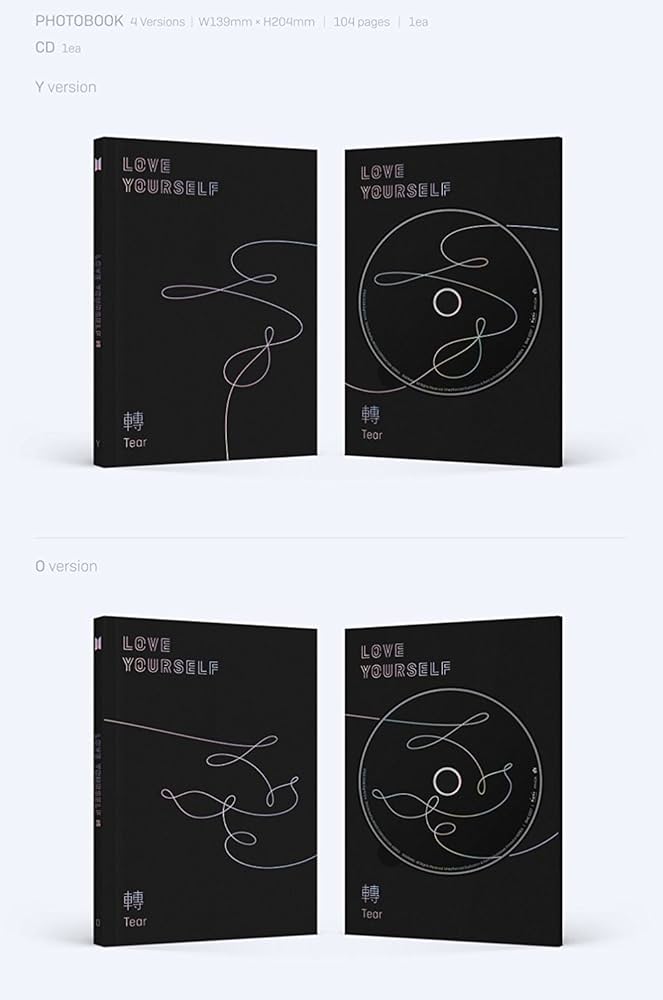 Amazon.com: BTS-[Love Yourself 轉'Tear'] 3rd Album 4 Ver SET CD+