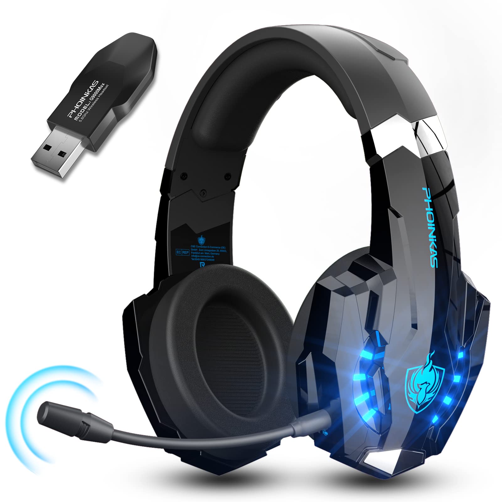 Amazon.co.jp: ゲーミングヘッドセット ワイヤレス 3.5mm有線 7.1ch
