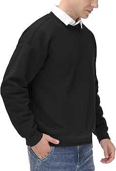 THE GYM PEOPLE Men's Fleece Crewneck Sweatshirt Thick Loose fit