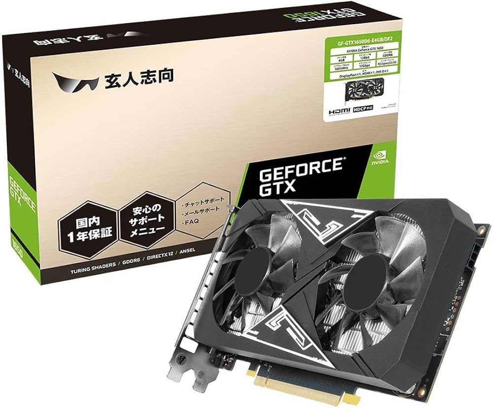 Amazon.co.jp: Kuroutoshikou GF-GTX1650D6-E4GB/DF2 NVIDIA GeForce