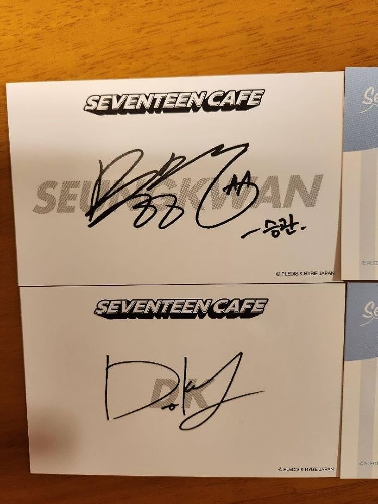 Amazon.co.jp: SEVENTEENカフェ サインカード ドキョム&スングァン