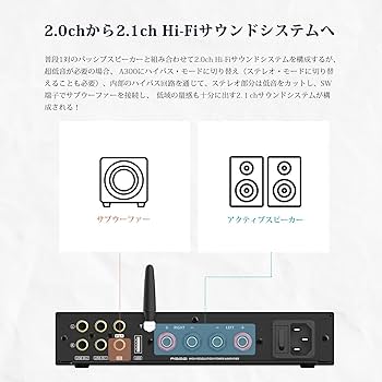 Amazon.co.jp: S.M.S.L A300 アンプ Bluetooth 5.0 BTL 165W x 2