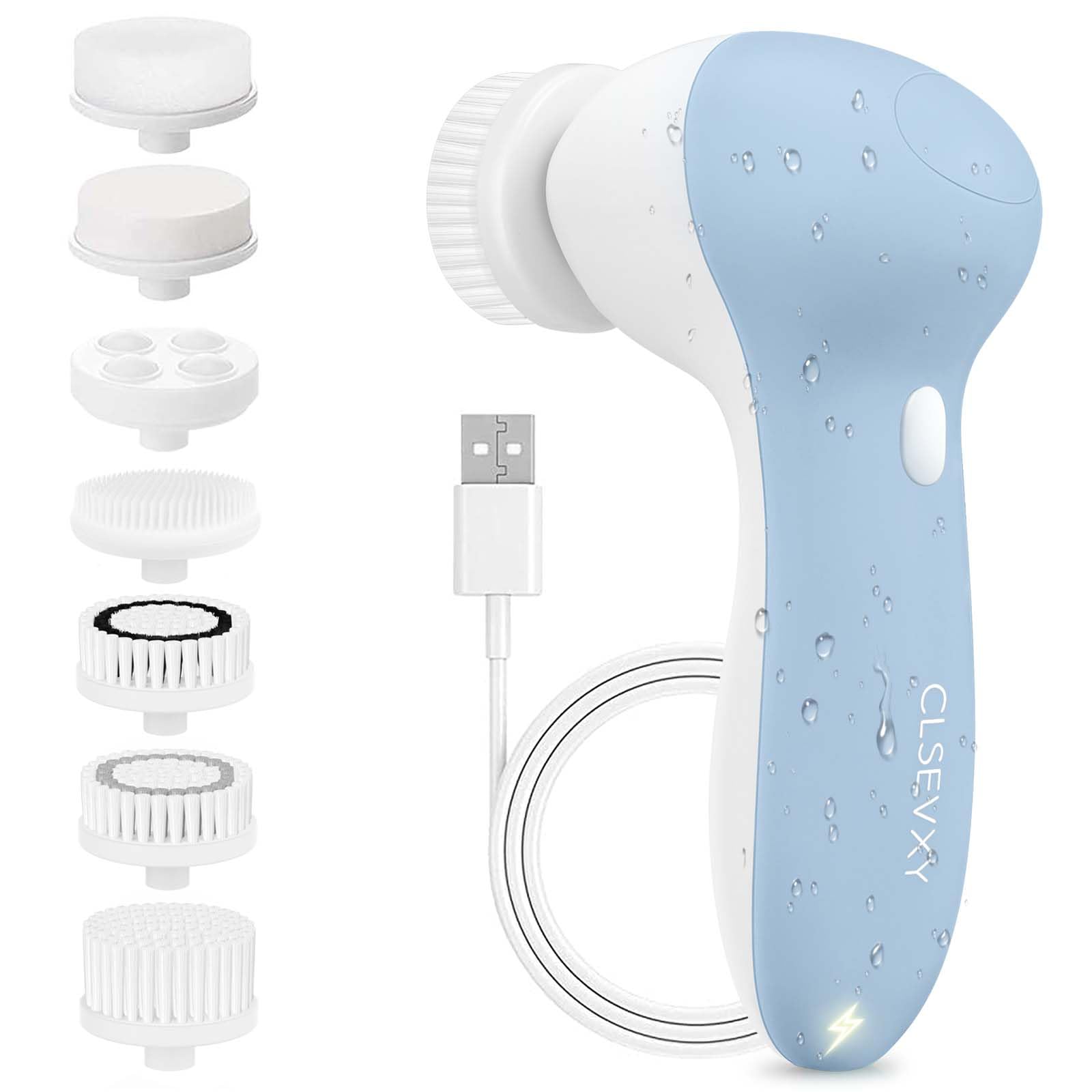 Amazon.com: Rechargeable Facial Cleansing Spin Brush Set with 7