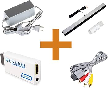 SSIOIZZ 4 in 1 Wii Replacement Cables Set - AC Power Adapter, Wii