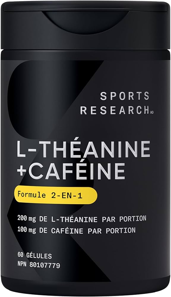 Sports Research 2-in-1 L-Theanine Supplement with Caffeine & MCT