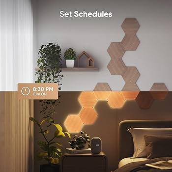 nanoleaf NL527005HB7P Elements Wood Look Smarter Kit (7 Panels