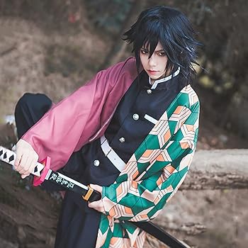 Amazon.co.jp: [milky time] 鬼滅の刃 冨岡 義勇 ウィッグ＋羽織