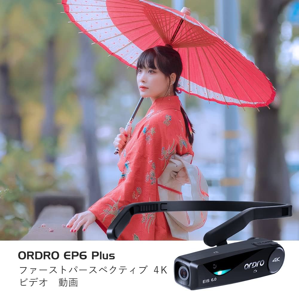 Amazon | Ordro EP6 Plus 4K ビデオカメラ ウェアラブル式ビデオカメラ