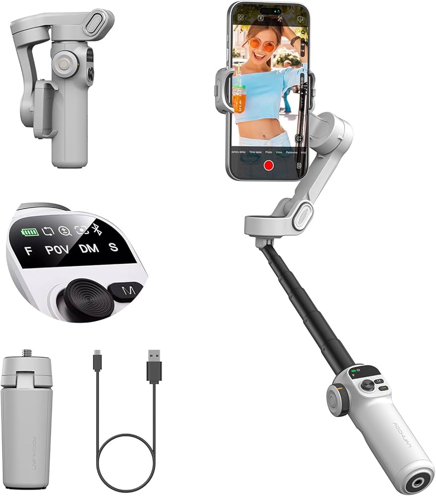 Amazon.com: AOCHUAN Smart X2 Gimbal Stabilizer for iPhone, Built