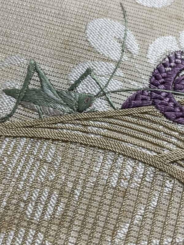 Amazon.co.jp: きものさらさ アンティーク着物帯！逸品 虫篭 夏帯 蜻蛉