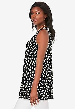 Jessica London Women's Plus Size Stretch Knit Sleeveless Swing