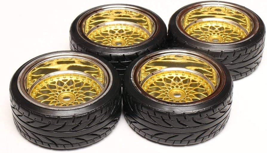 Amazon | 1/10ドリフトカー用 ハードタイヤ組込み済み ゴールド