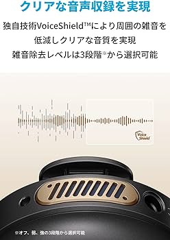 Amazon | AnkerWork M650 Wireless Microphone メタリックブラック