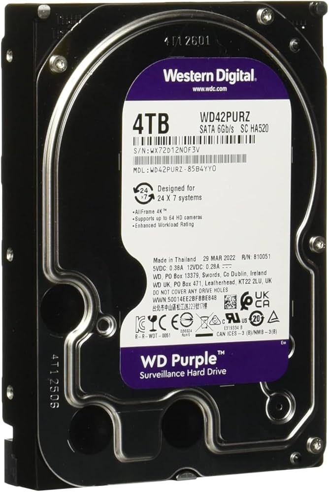 Amazon.com: Western Digital 4TB WD Purple Surveillance Internal