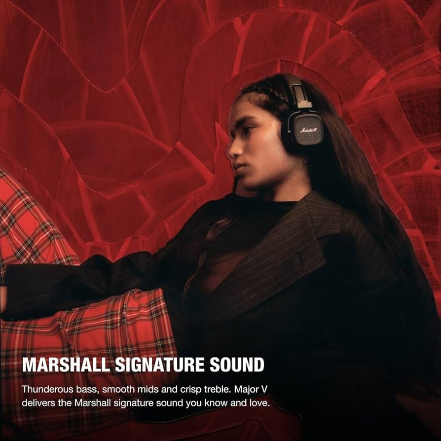 Marshall Major V Wireless On-Ear Headphones with 100+ Hours of