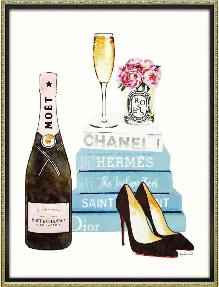 Amazon.co.jp: 絵画 ブランド キャンバスアート「ティール シャンパン