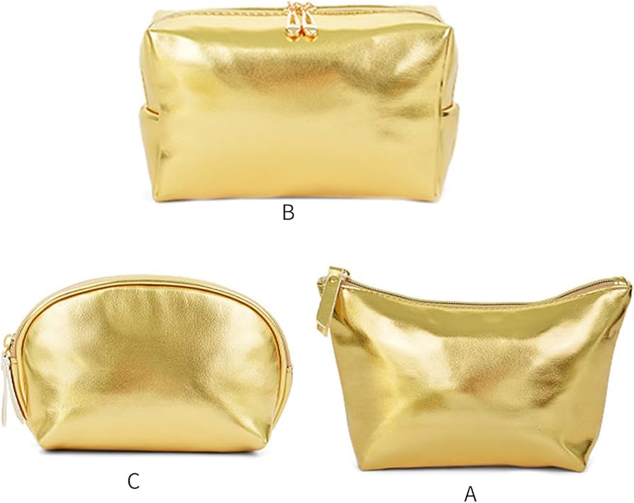 Amazon.co.jp: HEMLBOYW 化粧バッグ ハンドヘルド ゴールド メイク