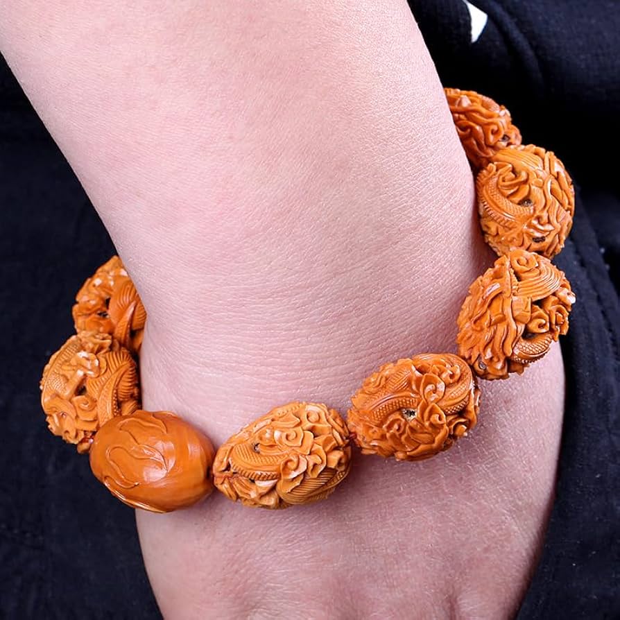 Amazon.co.jp: オリーブの核手彫り手串竜男士九龍の核彫り透かし彫り純