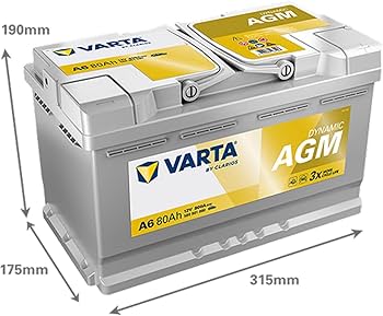 Amazon | ドイツ製 VARTA バッテリー 580-901-080 A6 (旧品番F21) AGM