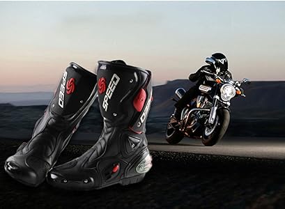 Amazon.co.jp: バイク靴 レーシングブーツ プロテクトスポーツブーツ