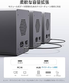 Amazon.co.jp: ORICO HDDケース 5台 40Gbps出力 ハブ拡張機能付き 3.5