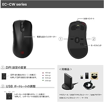 Amazon | ベンキュージャパン BenQ ZOWIE EC3-CW ワイヤレスゲーミング