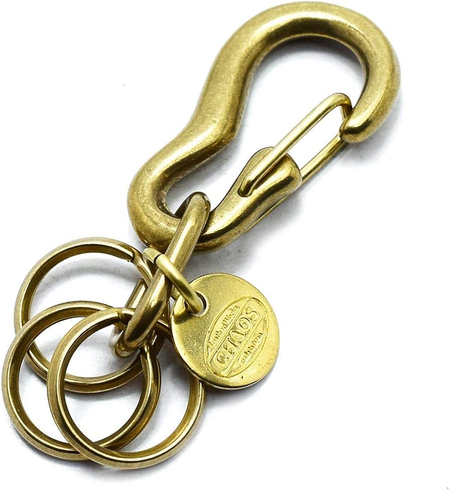 Amazon.co.jp: 真鍮カラビナキーフック キーホルダー ブラスキーフック