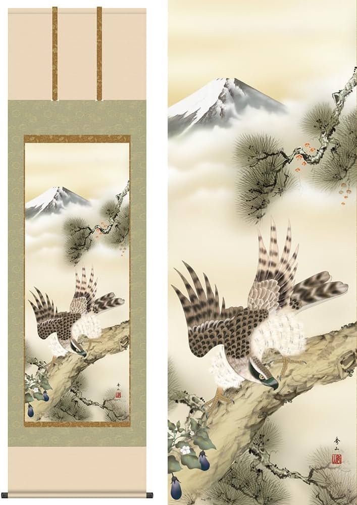 Amazon.co.jp: 一富士二鷹三茄子／いちふじにたかさんなす 幅54.5×高さ