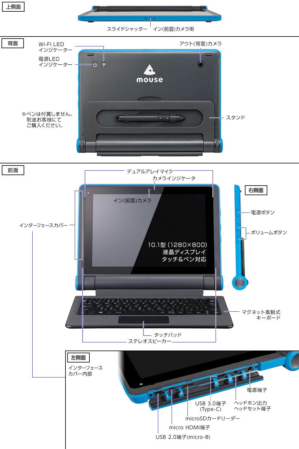Amazon.co.jp: mouse E10 スタディパソコン 10.1型タブレットPC 2in1