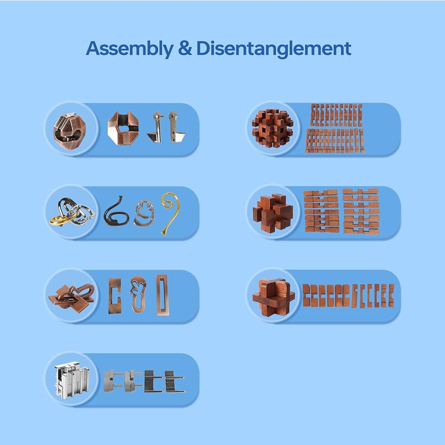 Amazon.com: CUDNY 7 Pieces Cool Unlock Interlock Brain Teaser