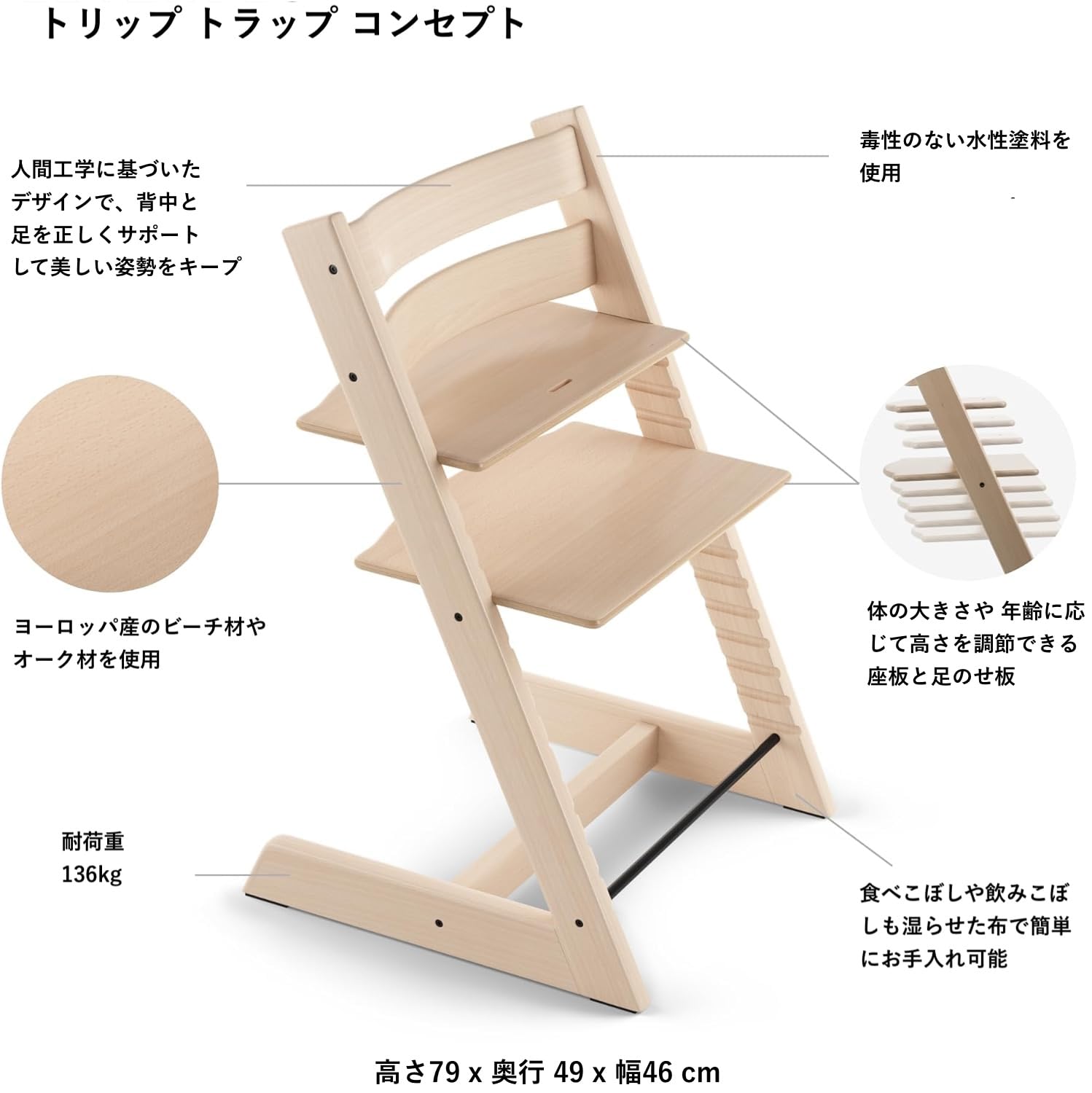 Amazon | Stokke(ストッケ)【公式】トリップトラップ ベビーチェア