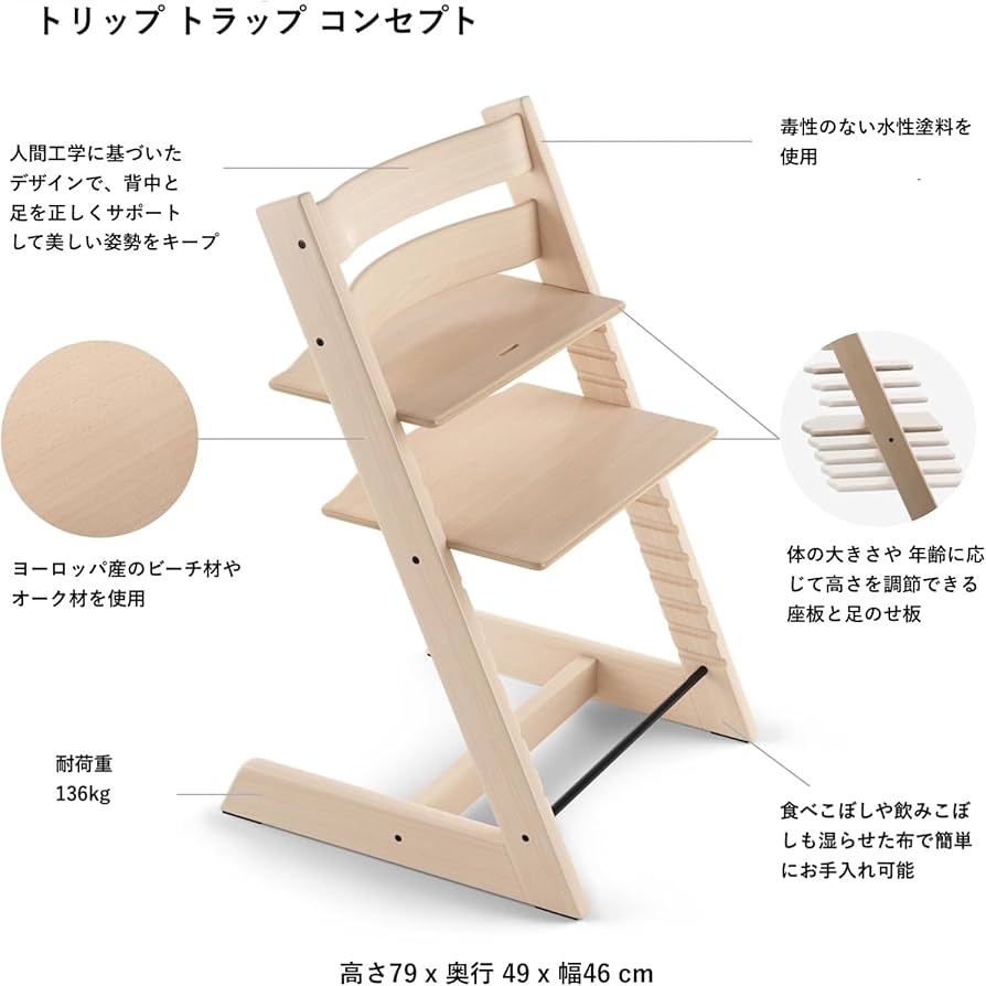 Amazon | Stokke(ストッケ)【公式】トリップトラップ ベビーチェア