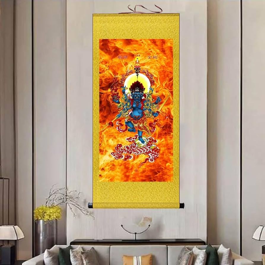 Amazon｜掛軸 掛け軸 烏枢沙摩明王（トイレの神様）うすさま明王 お