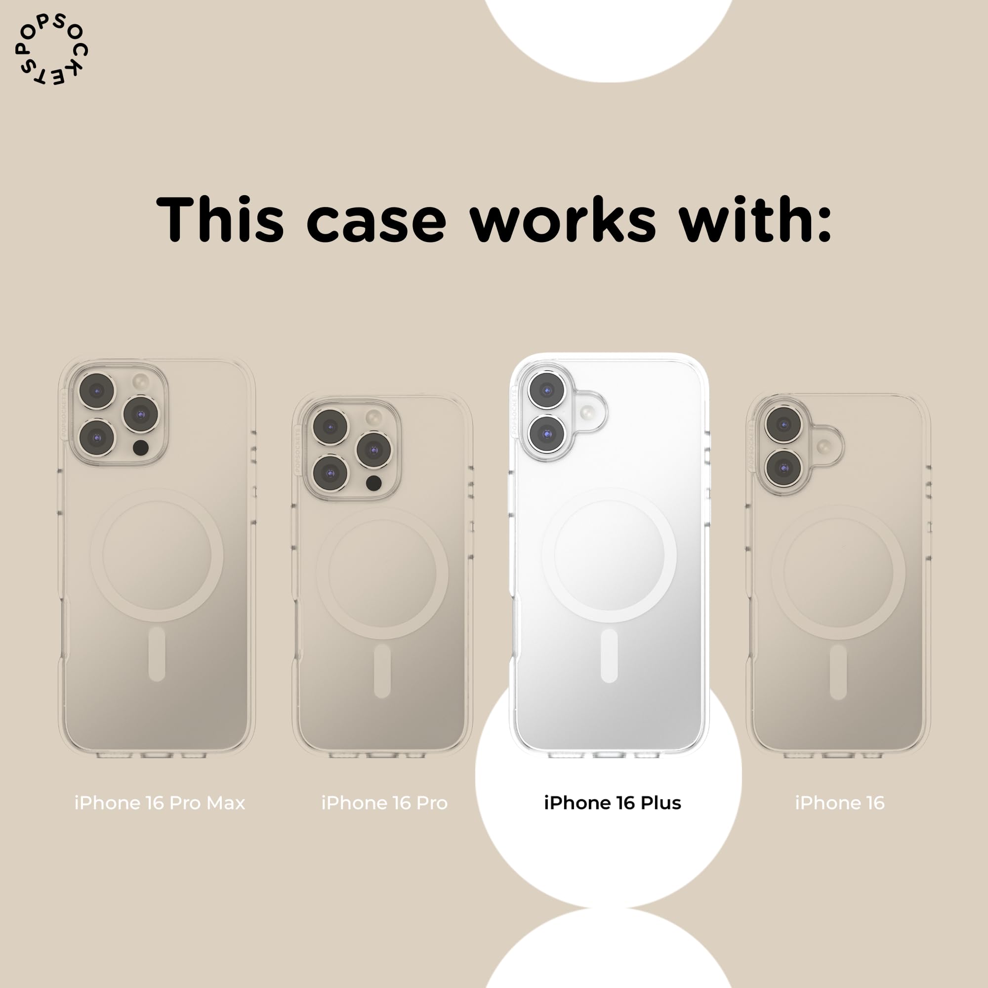 Amazon.com: PopSockets iPhone 16 Plus Case Compatible with MagSafe