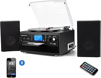 Amazon.com: DIGITNOW Bluetooth Record Player Turntable with Stereo