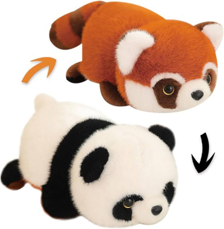 Amazon.co.jp: パンダぬいぐるみ、リバーシブルレッサーパンダ