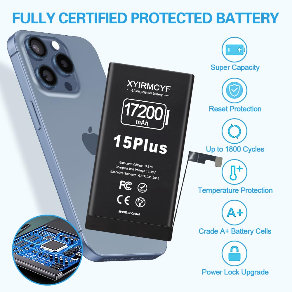 Amazon.com: XYIRMCYF 17200mAh Super Capacity Battery Compatible