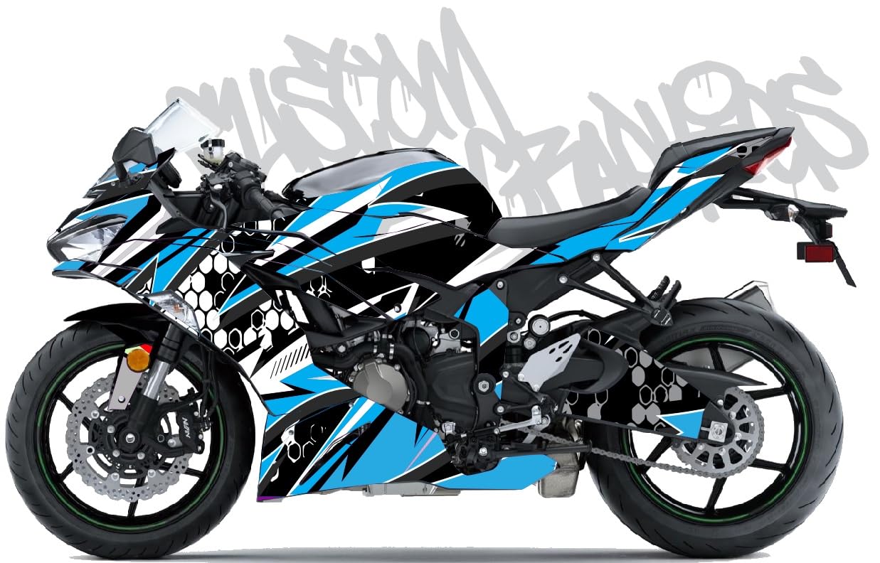 Amazon.com: Kawasaki Ninja ZX6R 2019-2023 Wrap Graphics (Blue-1