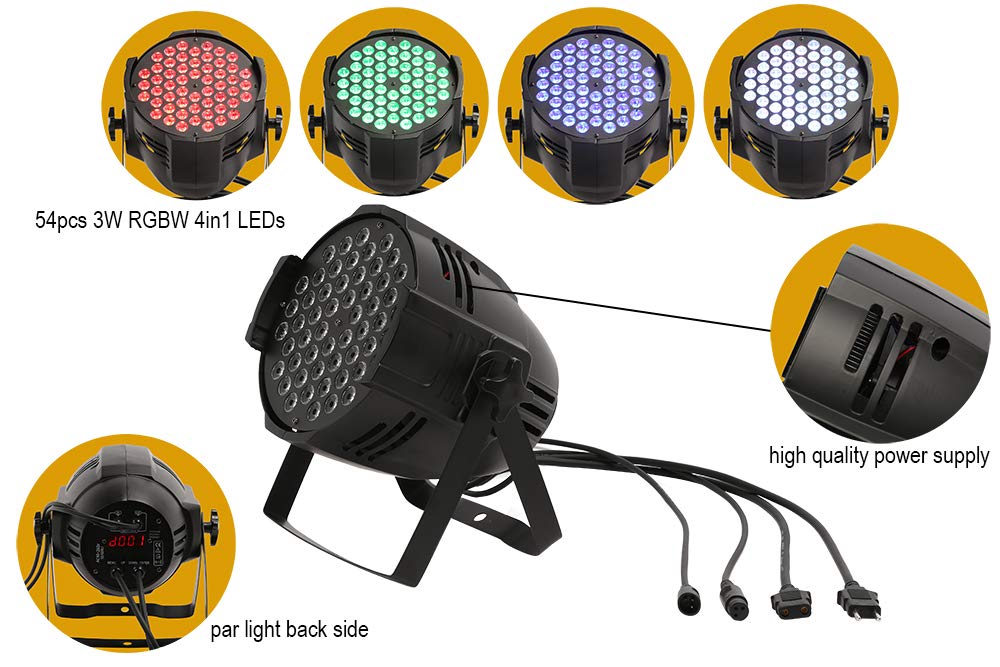 Amazon.co.jp: IMRELAX ステージライト RGBW 54灯3W LED Par Light