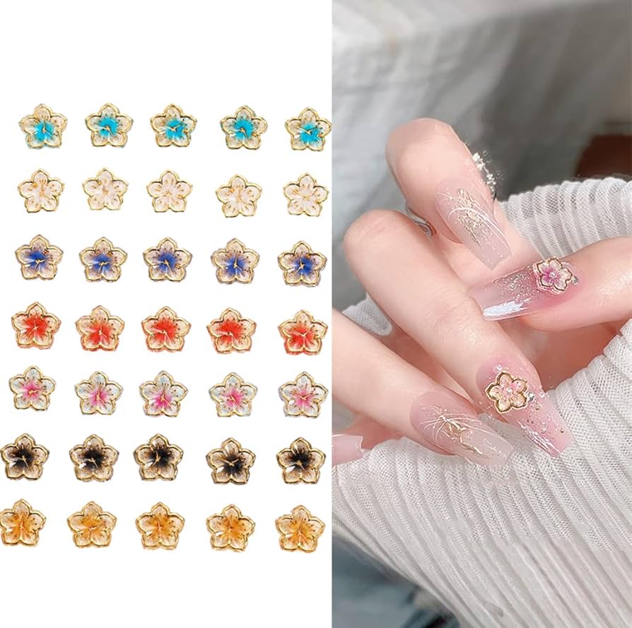 Amazon.co.jp: ネイルパーツ 桜 花 立体 ネイルデコパーツ 100個