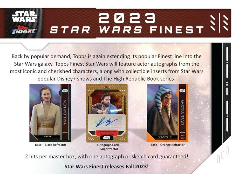 Amazon.com: 2023 Topps Finest Star Wars Hobby Box (12 Packs/5