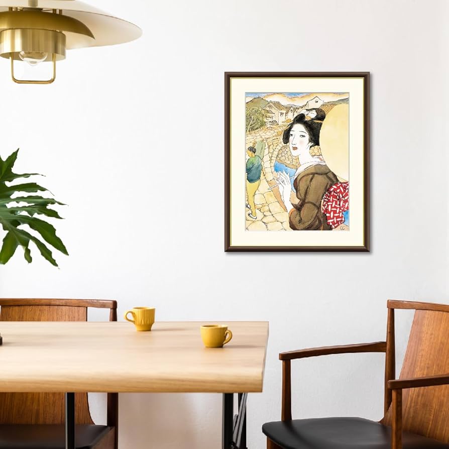 Amazon｜眼鏡橋 竹久夢二 42×34㎝ F4 J2-124 額入り アート 絵画 有名