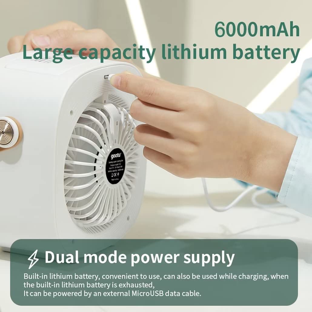 Amazon.co.jp: ポータブルエアコン、6000mAh充電式パーソナルエアコン