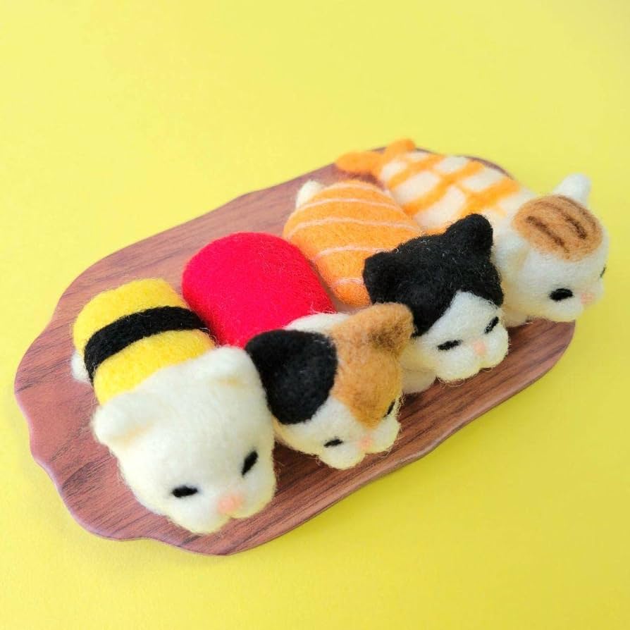 Amazon.co.jp: 羊毛フェルト 寿司にゃんこ : おもちゃ