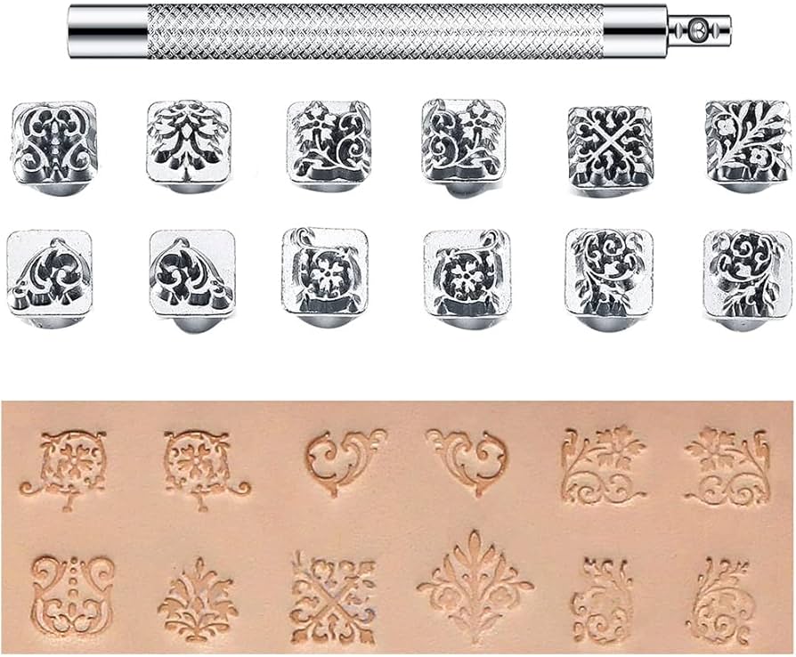 Amazon.co.jp: EMAGEREN 刻印セット レザークラフト 12個セット10mm
