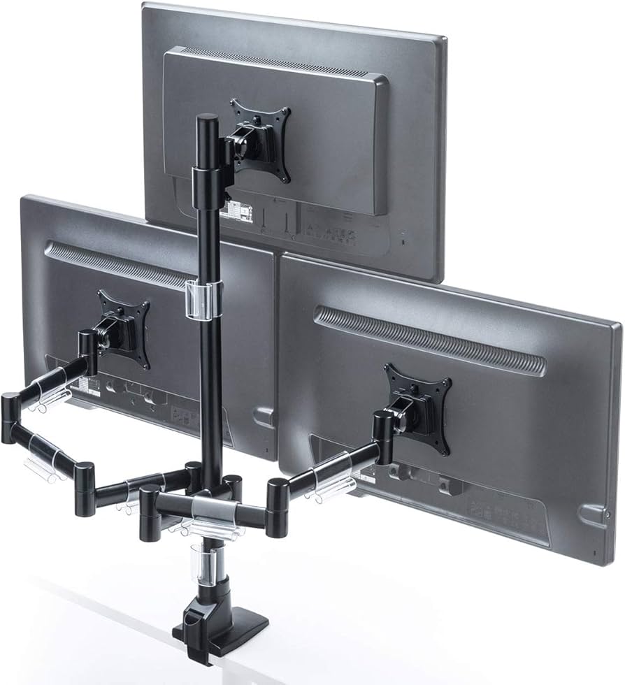 Amazon.co.jp: サンワダイレクト モニターアーム 3画面 ポール長さ78cm