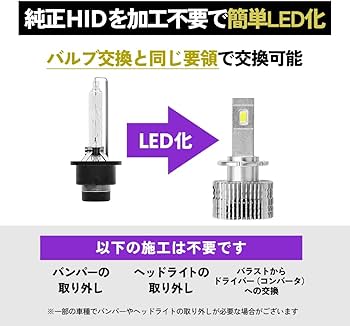 Amazon | HID屋 D4S 20200cd(カンデラ) LED ヘッドライト 爆光 6500k