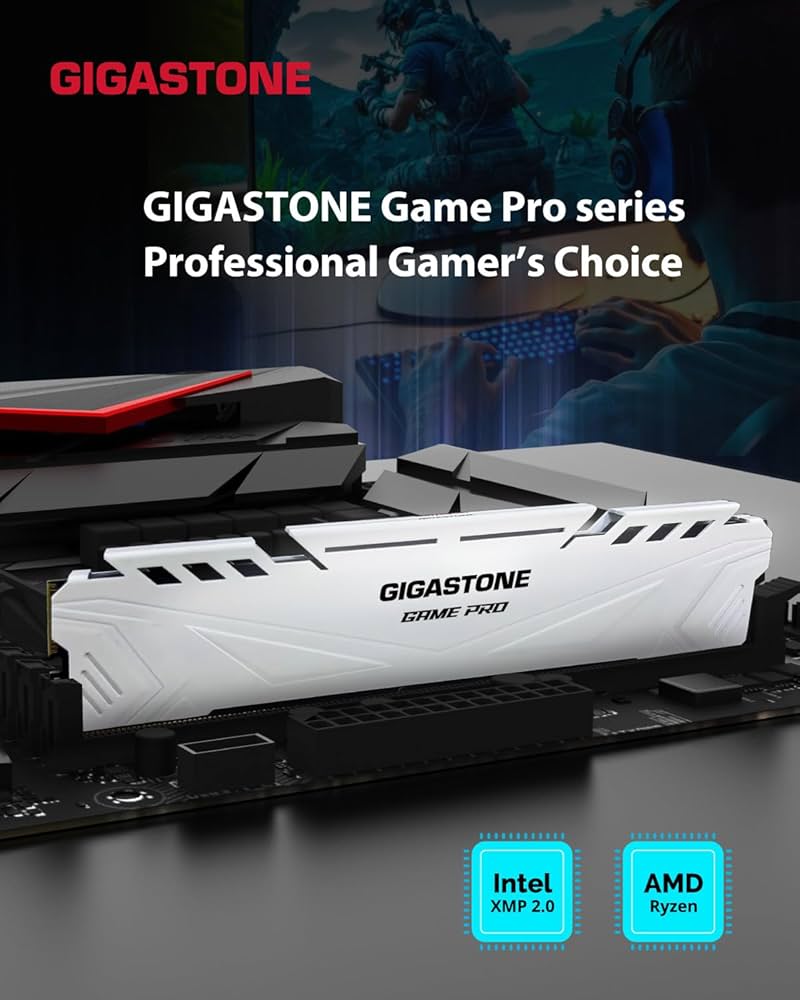 DDR4 RAM】 GIGASTONE Game PRO 32GB Kit (2x16GB) DDR4 3200MHz PC4
