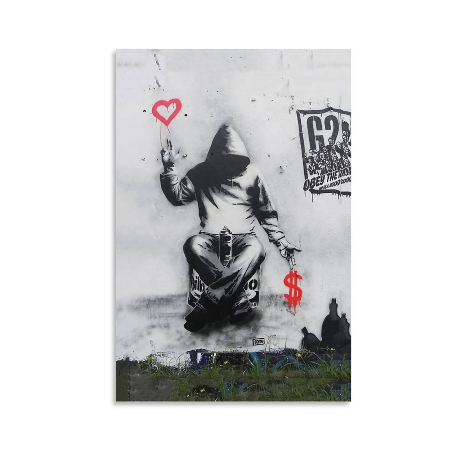 Amazon.co.jp: Banksyバンクシー作品「愛とお金」印刷されたポスター